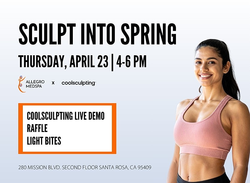 CoolSculpting event announcement with model and details